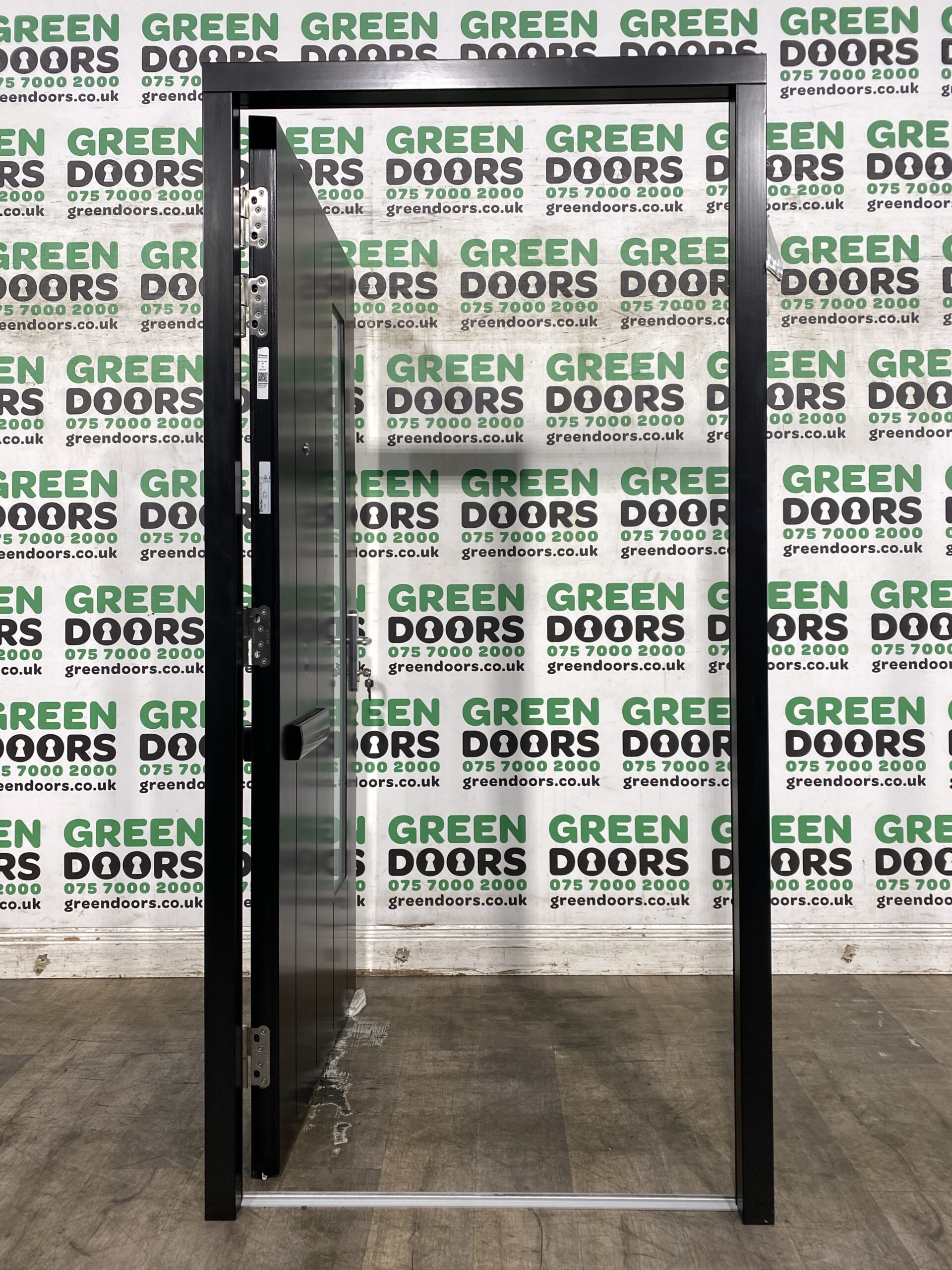 Doors Ffe Black Wooden Front door | Green doors