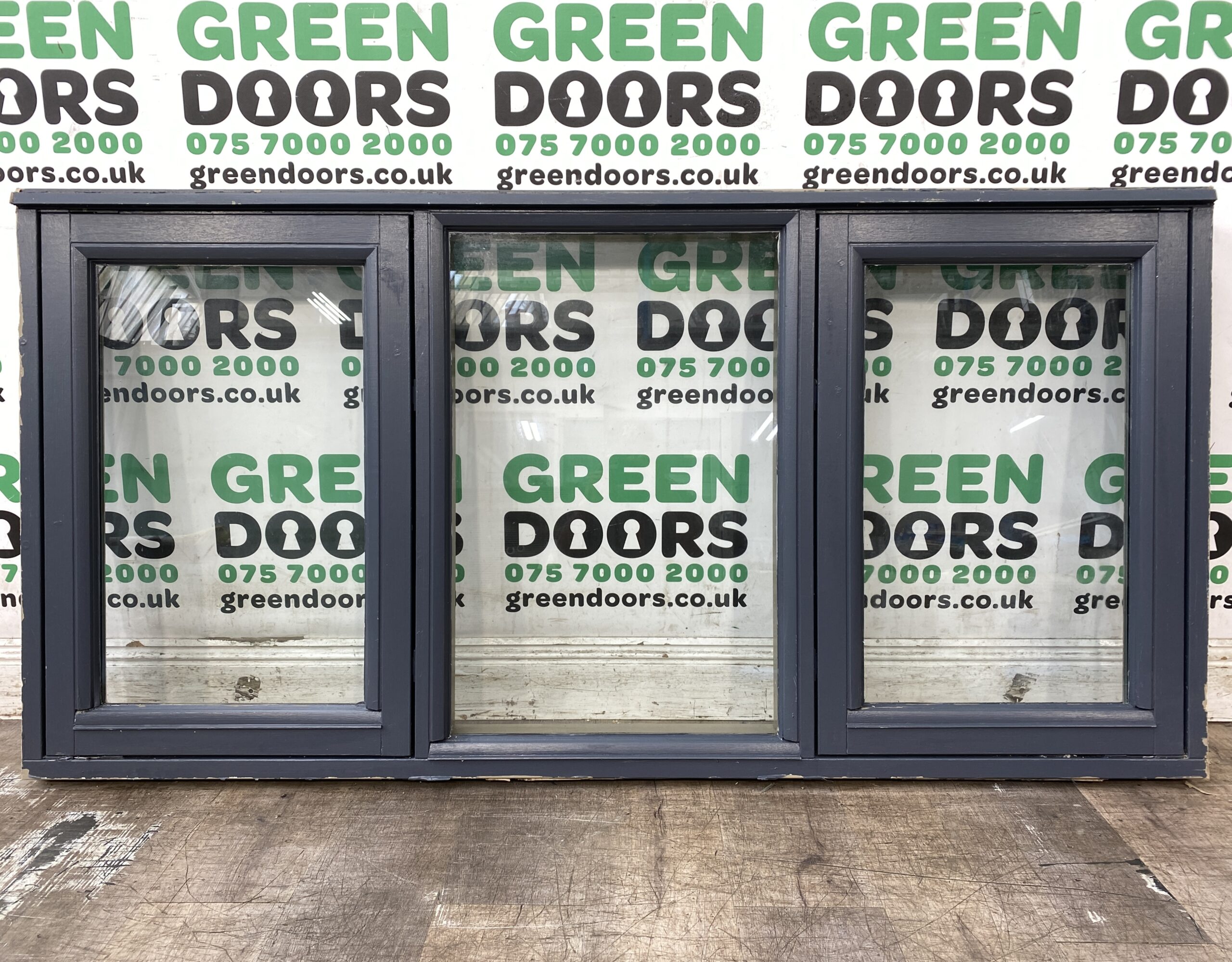 WIDE WOODEN CASEMENT WINDOW TIMBER GREY EXTERNAL USED EXTERIOR DOUBLE GLAZED