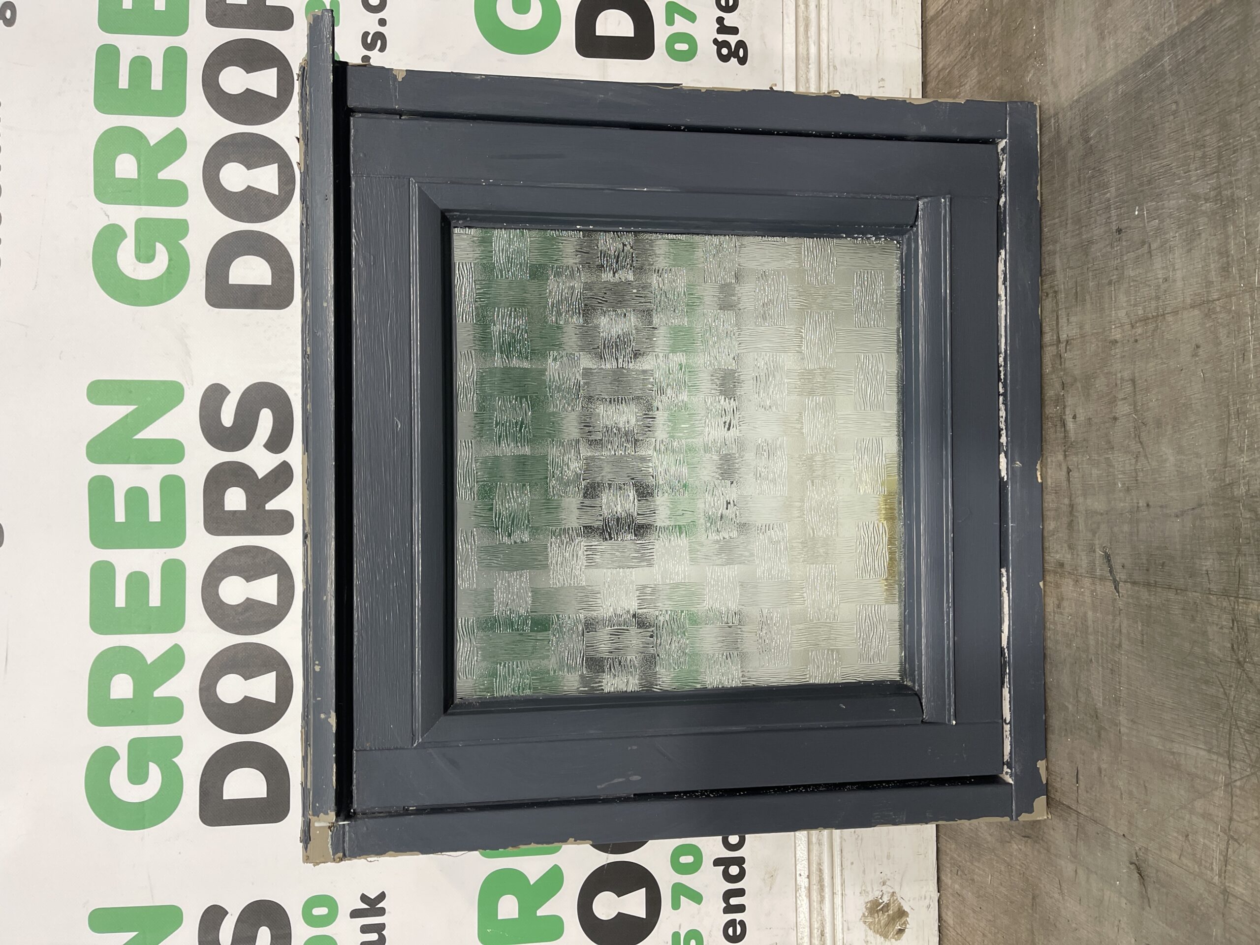 FROSTED GLASS TOPHUNG WINDOW CASEMENT WOODEN TIMBER EXTERIOR EXTERNAL USED