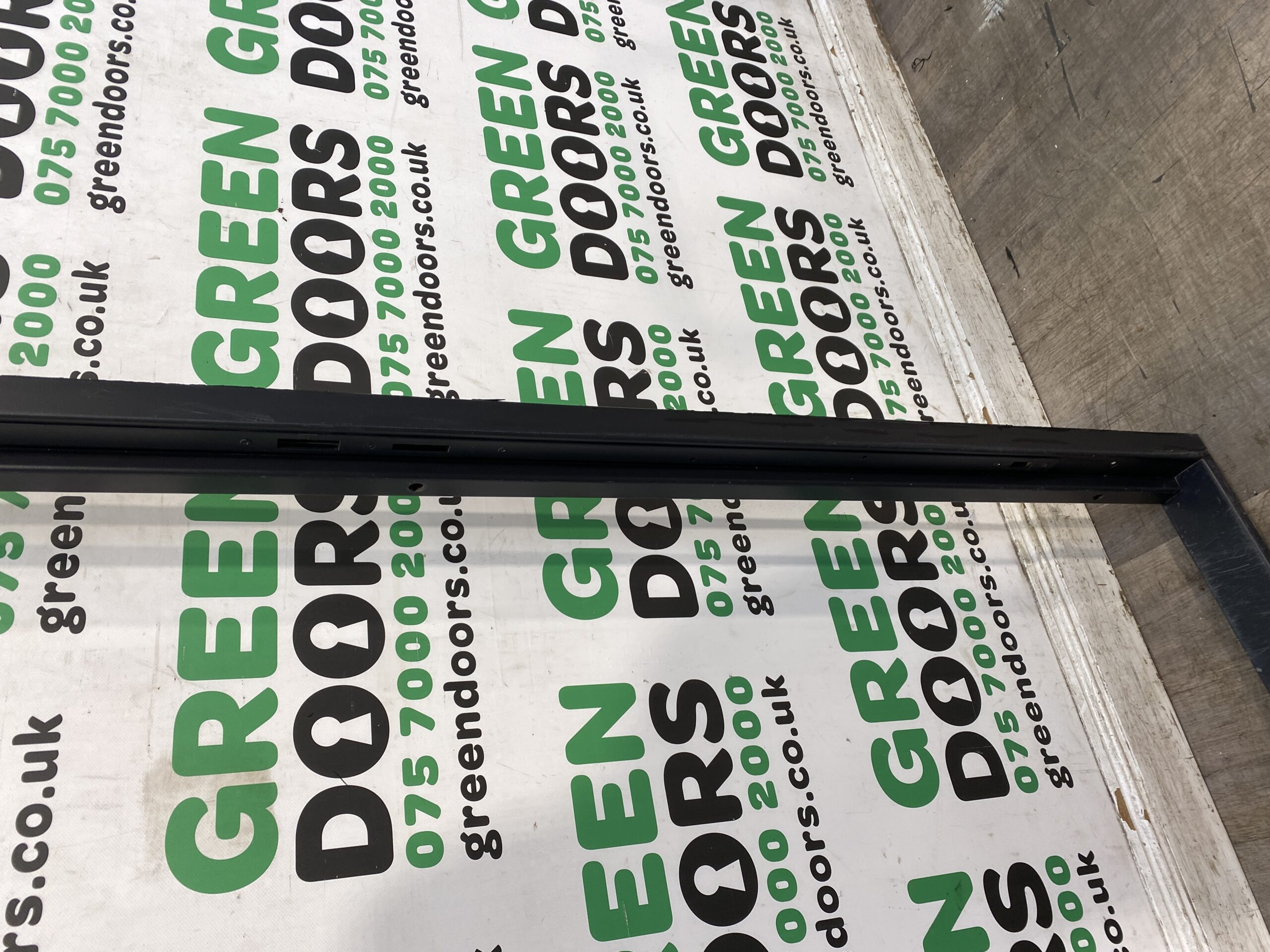 Grey Steel Back door | Green doors