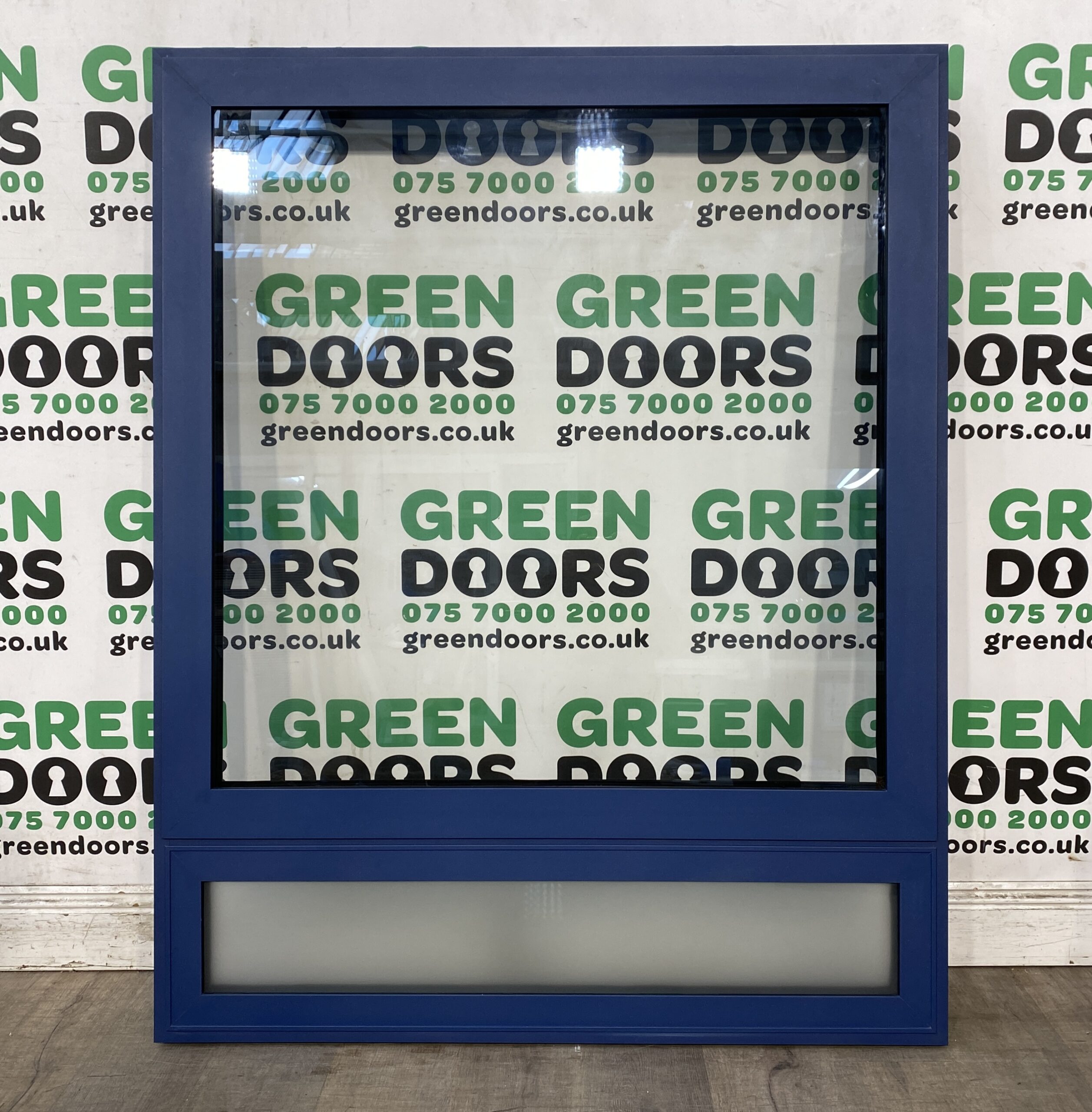 ALUMINIUM TOPHUNG CASEMENT WINDOW DOUBLE GLAZED BLUE BRAND NEW EXTERIOR EXTERNAL