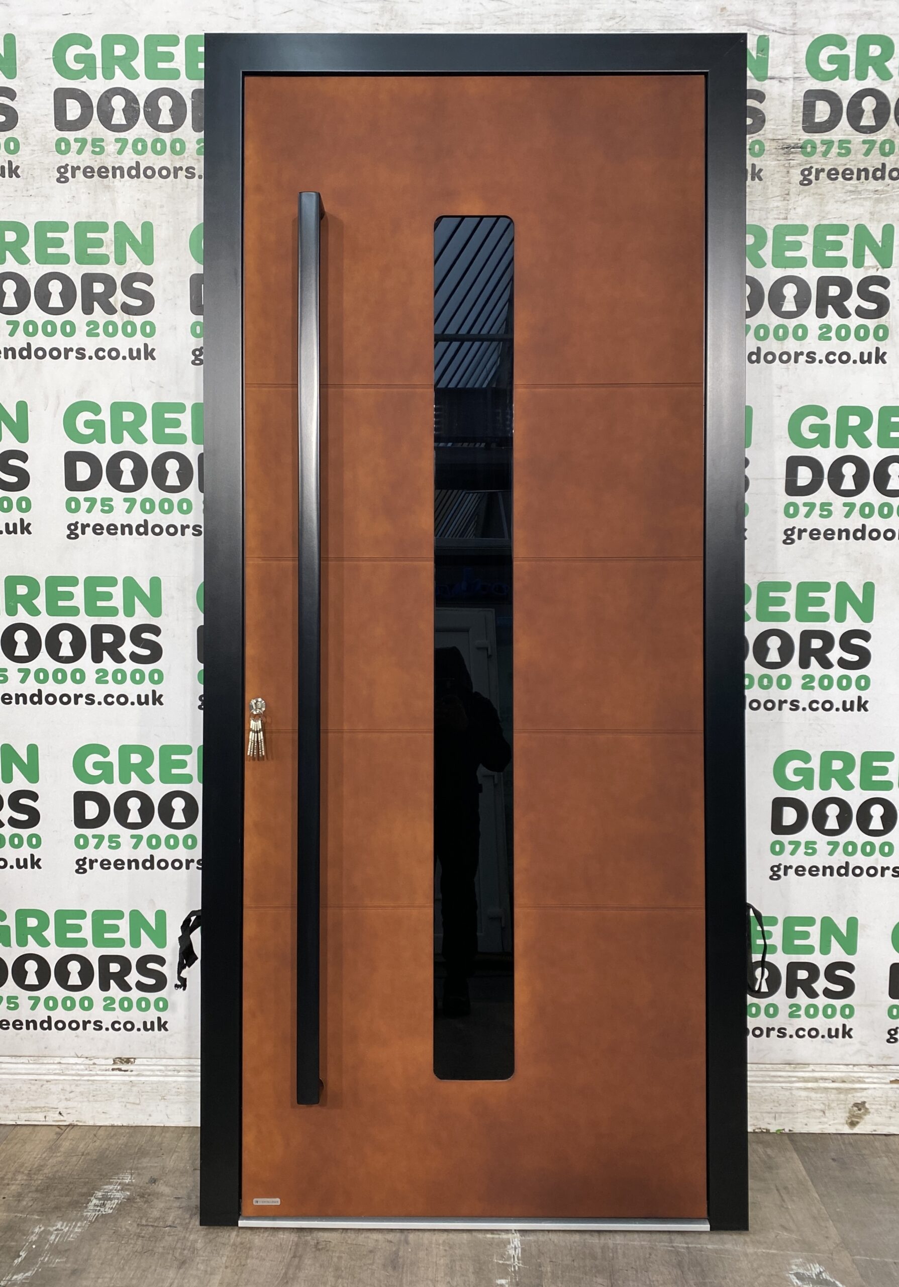 HIGH QUALITY FRONT DOOR MODERN RKS EXCELLENCE LONG BAR TINTED GLASS ALUMINIUM