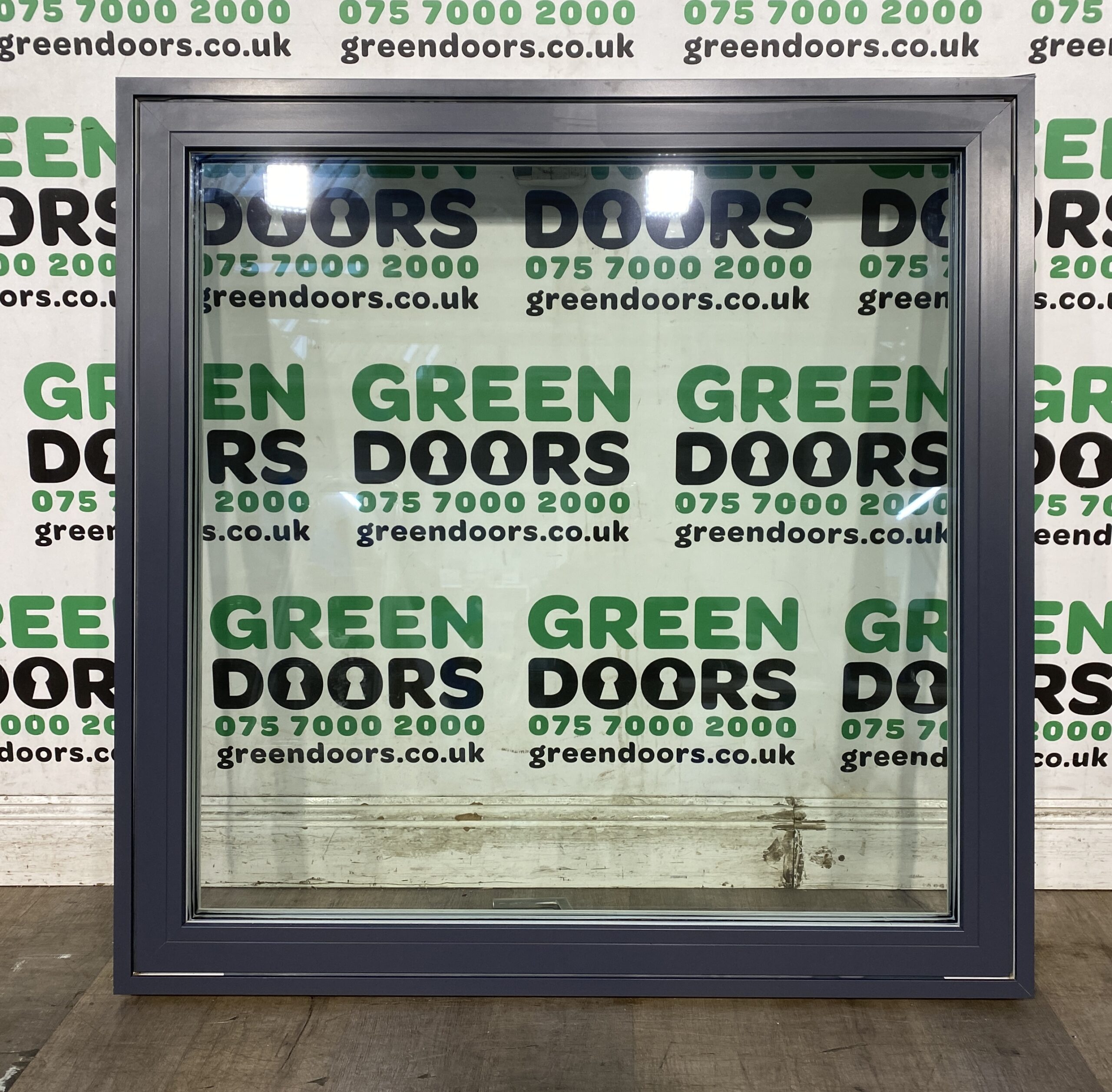 ALUMINIUM TOP HUNG WINDOW CASEMENT GREY EXTERNAL TEXTURED DOUBLE GLAZED NEW