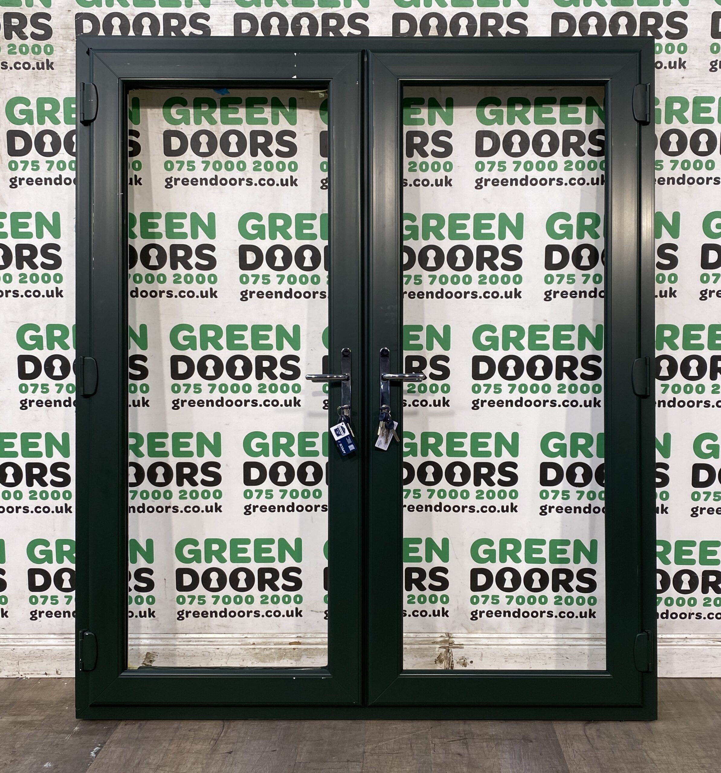 EXTERNAL FRENCH DOORS EXTERIOR DARK UPVC PVCU DOUBLE GLAZED NEW PLASTIC