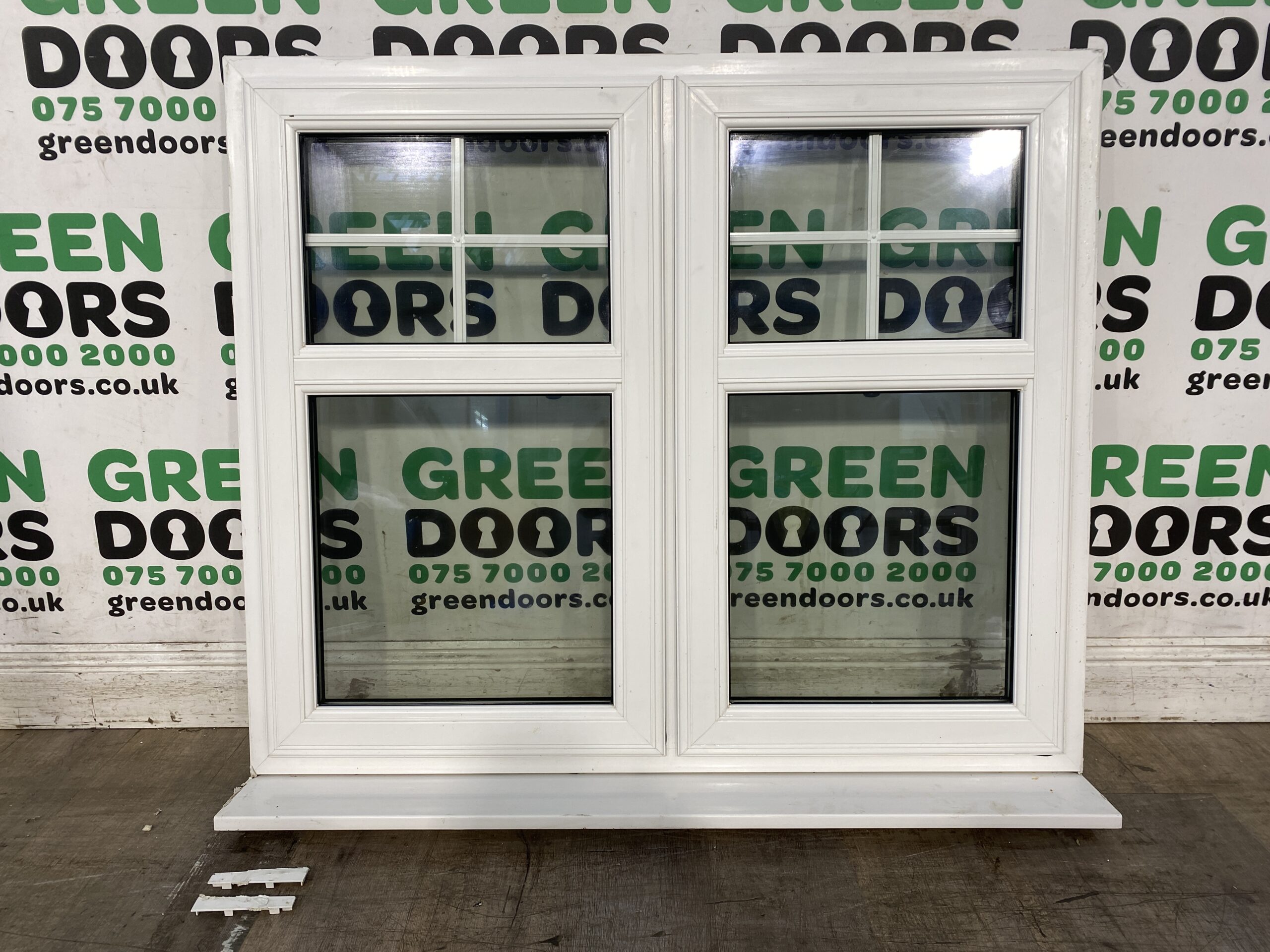 GEORGIAN BARS CASEMENT WINDOW WHITE UPVC PVCU DOUBLE GLAZED 28MM USED EXTERIOR