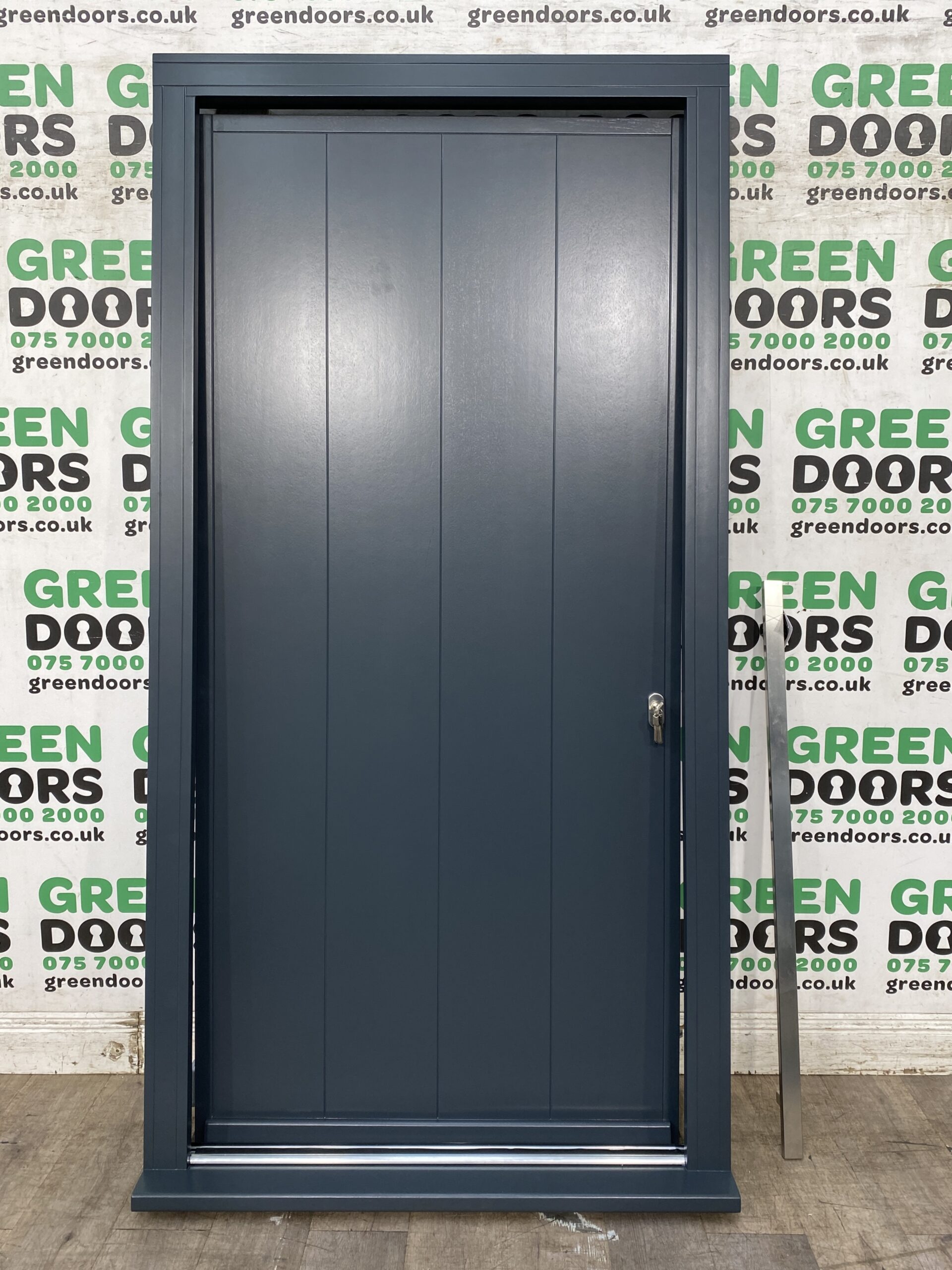 FUNKY FRONT ENTRANCE DOOR KLOEBER WOODEN TIMBER ANTHRACITE GREY 7016 EXTERNAL