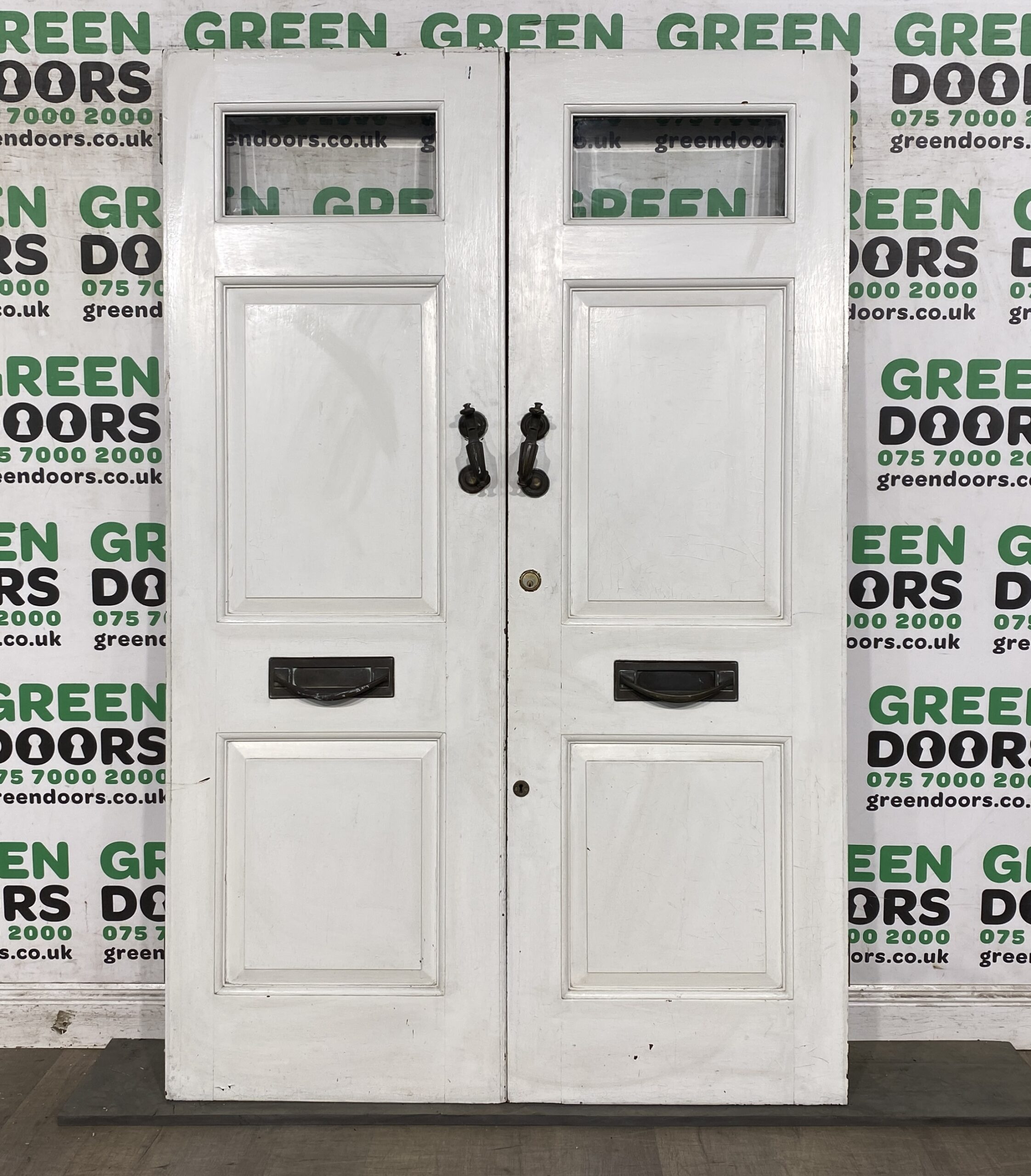 HARDWOOD DOUBLE FRONT DOORS FRENCH TIMBER WOODEN 1930S RECLAIMED PERIOD ORIGINAL
