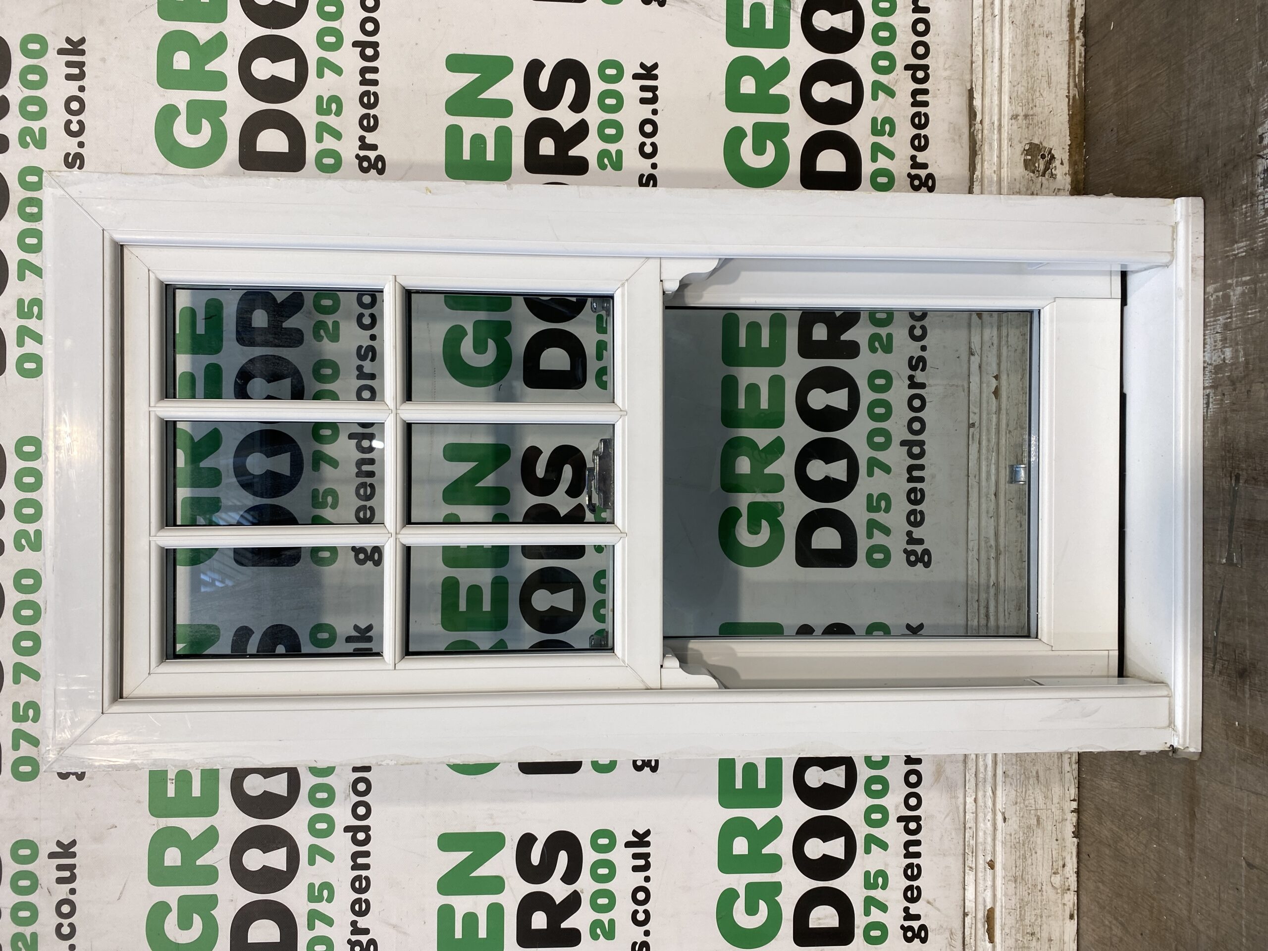 GEORGIAN BARS UPVC WINDOW BOX SASH DOUBLE GLAZED EXTERNAL USED WHITE PLASTIC