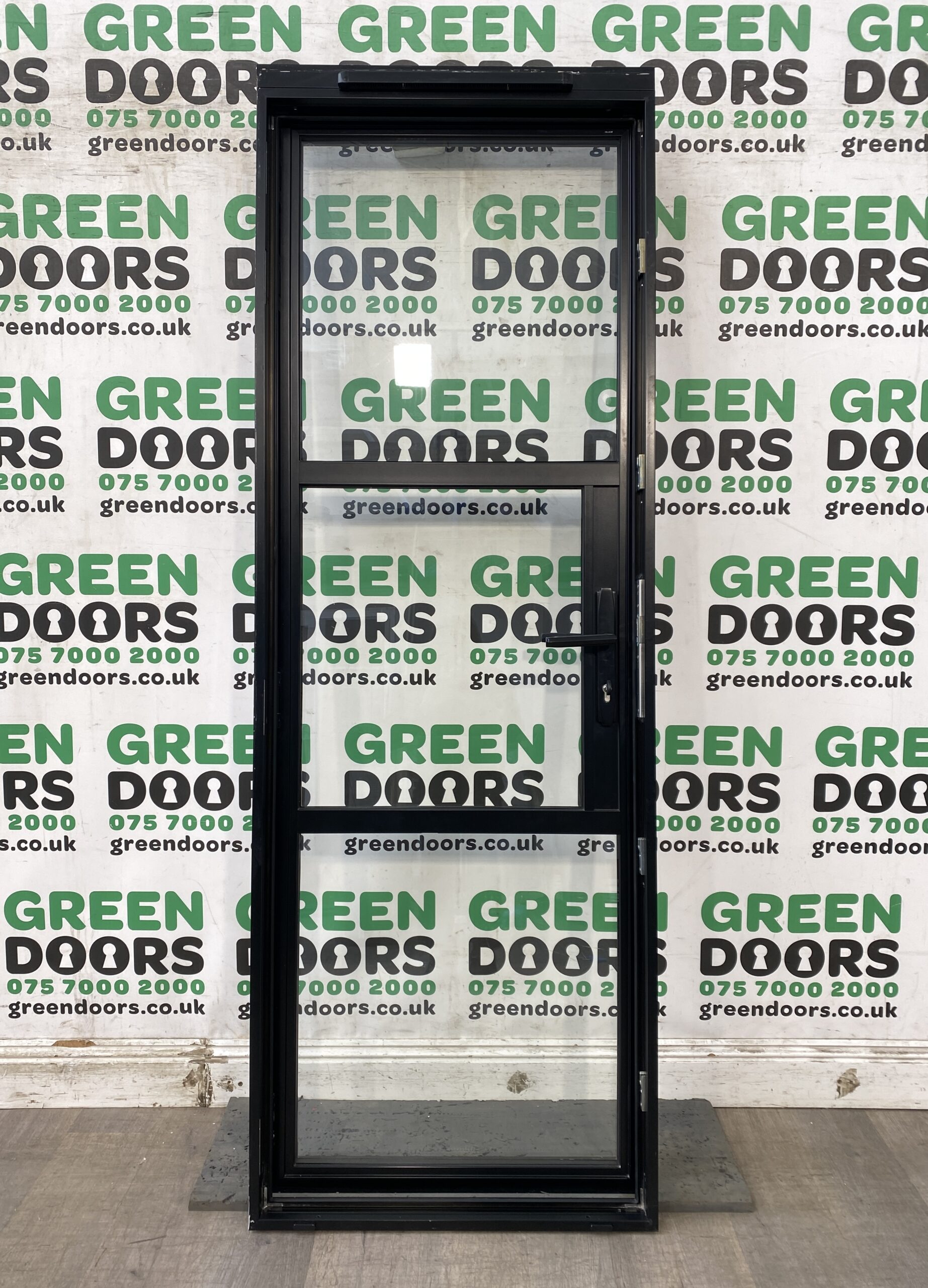 GEORGIAN BARS BACK DOORS EXTERNAL DOUBLE GLAZED ASTRAL HERITAGE BLACK ALUMINIUM