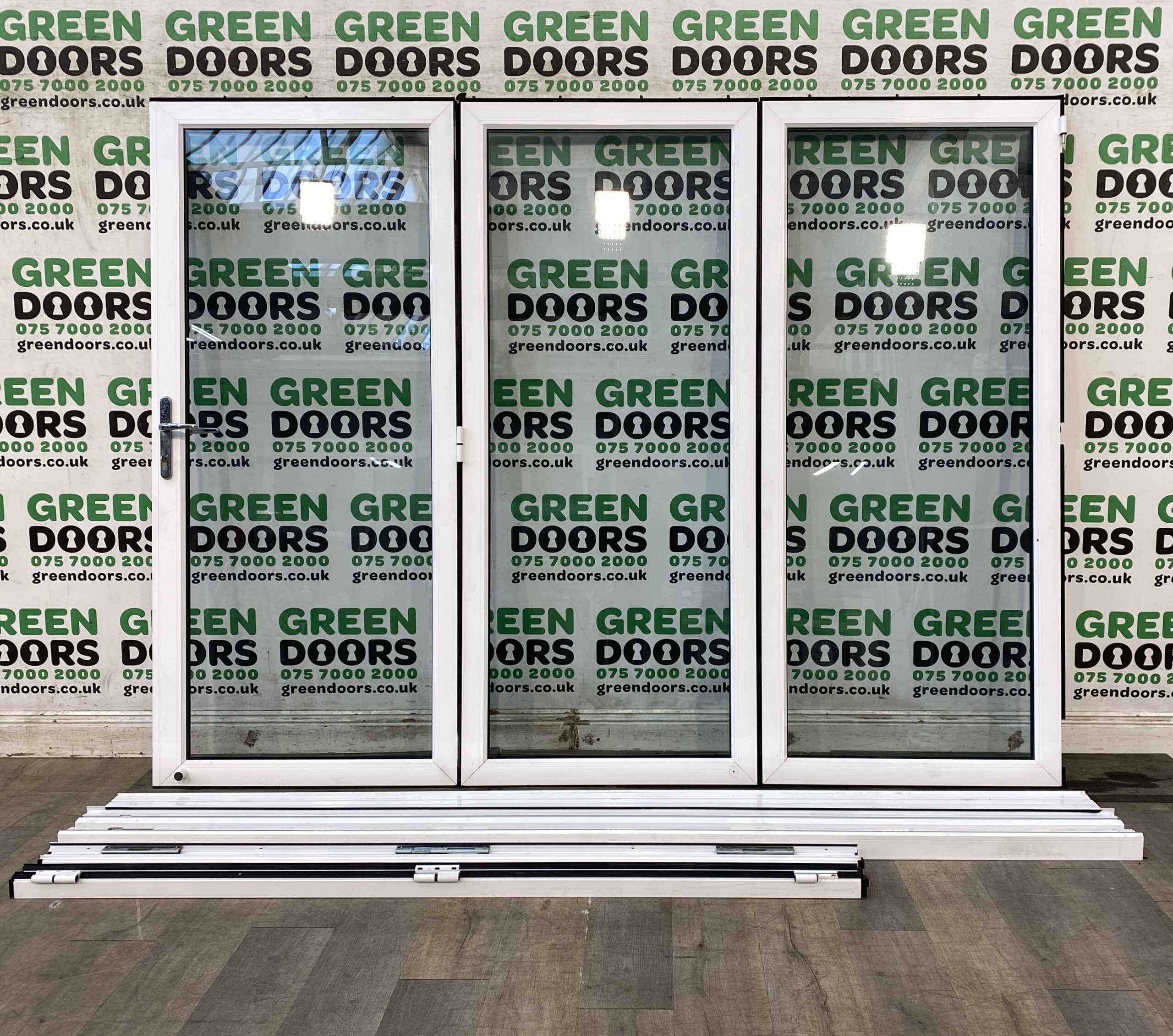 JULIET BALCONY BI-FOLDING DOORS WHITE ALUMINIU ALI EXTERNAL DOUBLE GLAZED ORIGIN