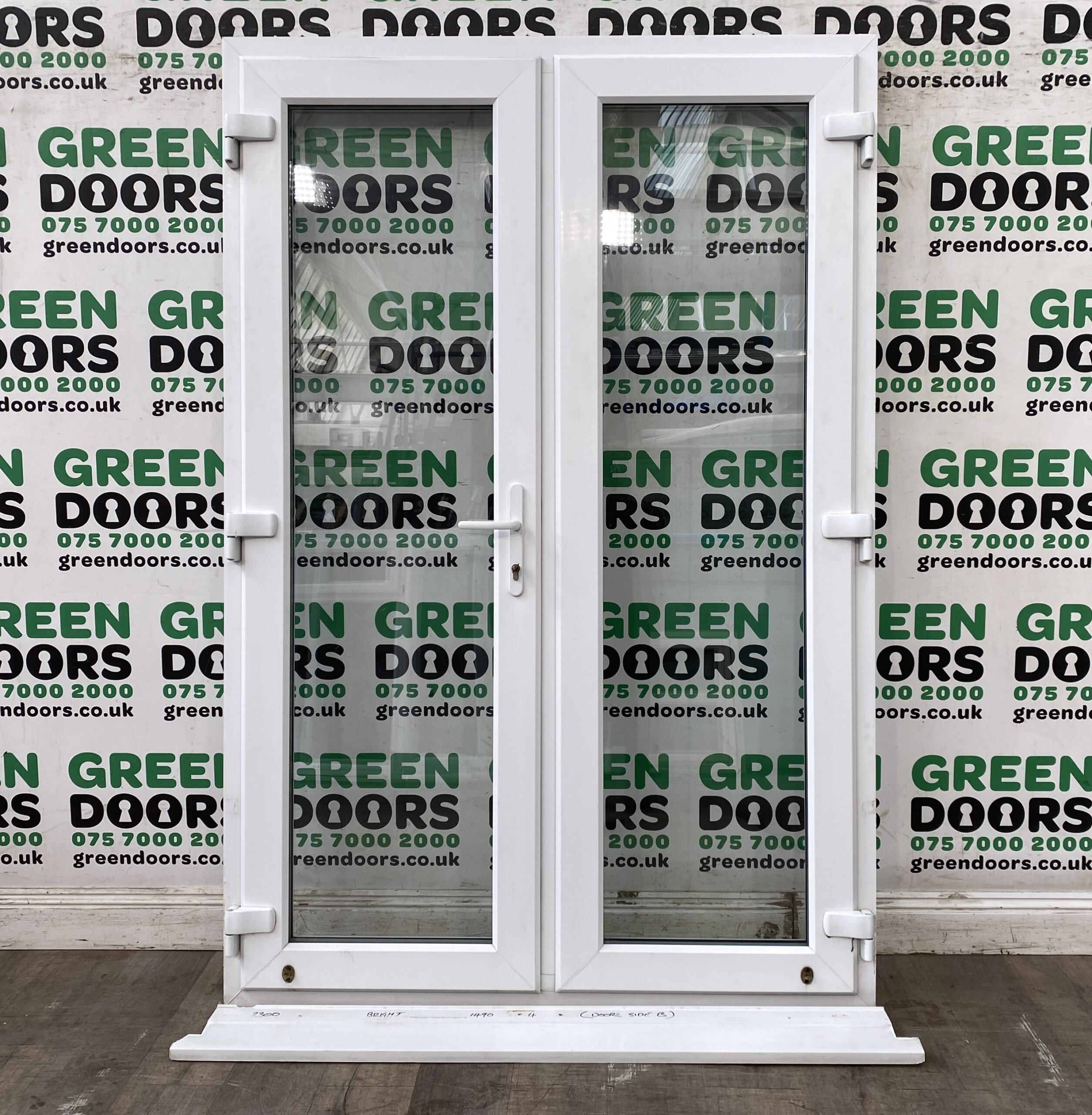 WHITE UPVC FRENCH DOORS EXTERNAL DOUBLE GLAZED PLASTIC PVC WHITE EXTERIOR