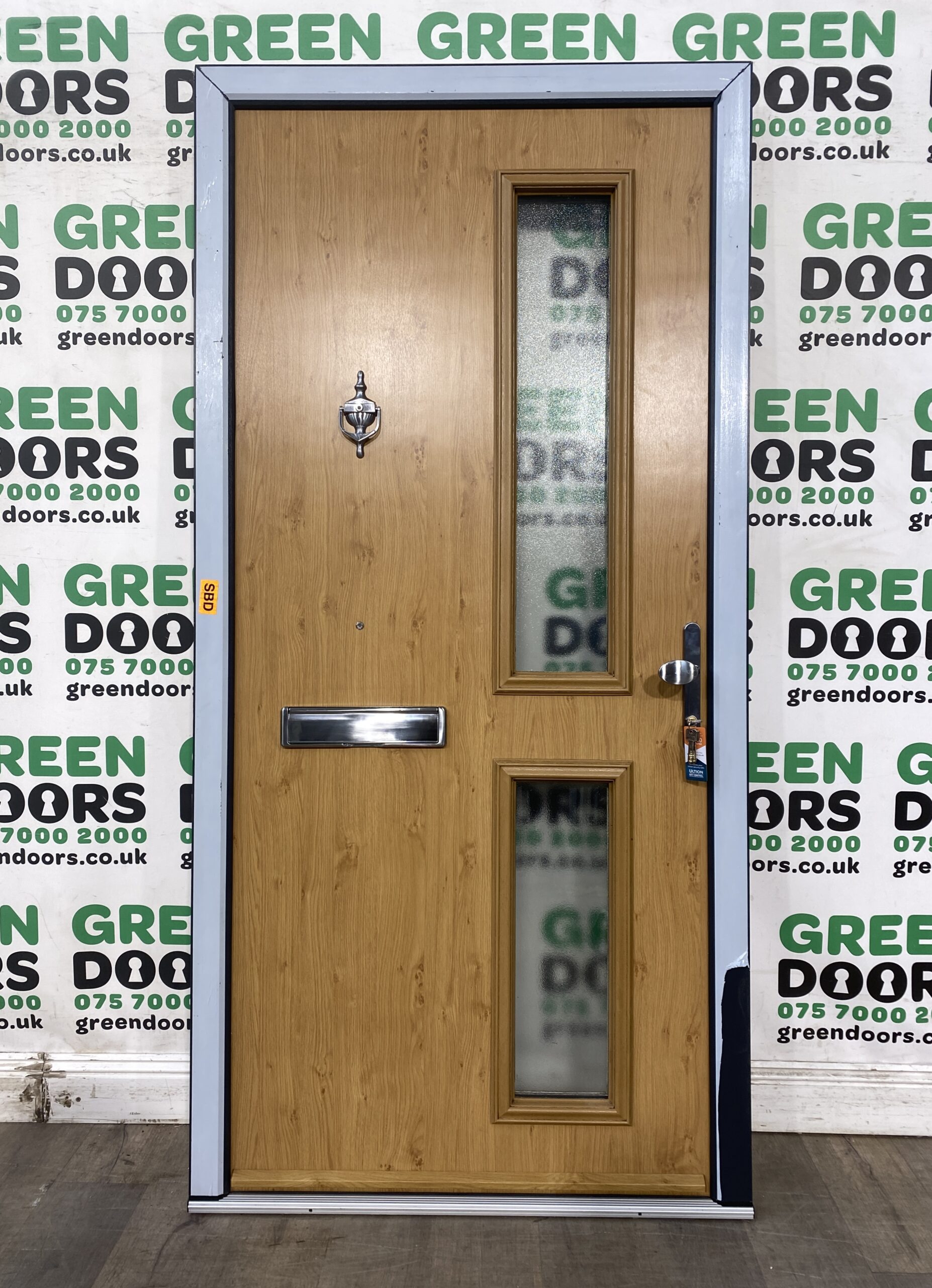IRISH OAK FRONT DOOR COMPOSITE LAMINATED GLASS GLAZING WOODGRAIN GOLDEN GRP NEW