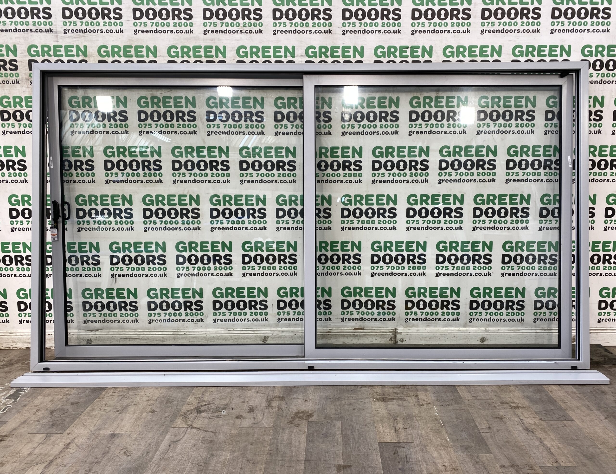 GREY SLIDING PATIO DOORS ALUMINIUM EXTERNAL SLIDERS EXTERIOR TWO PANE ALI