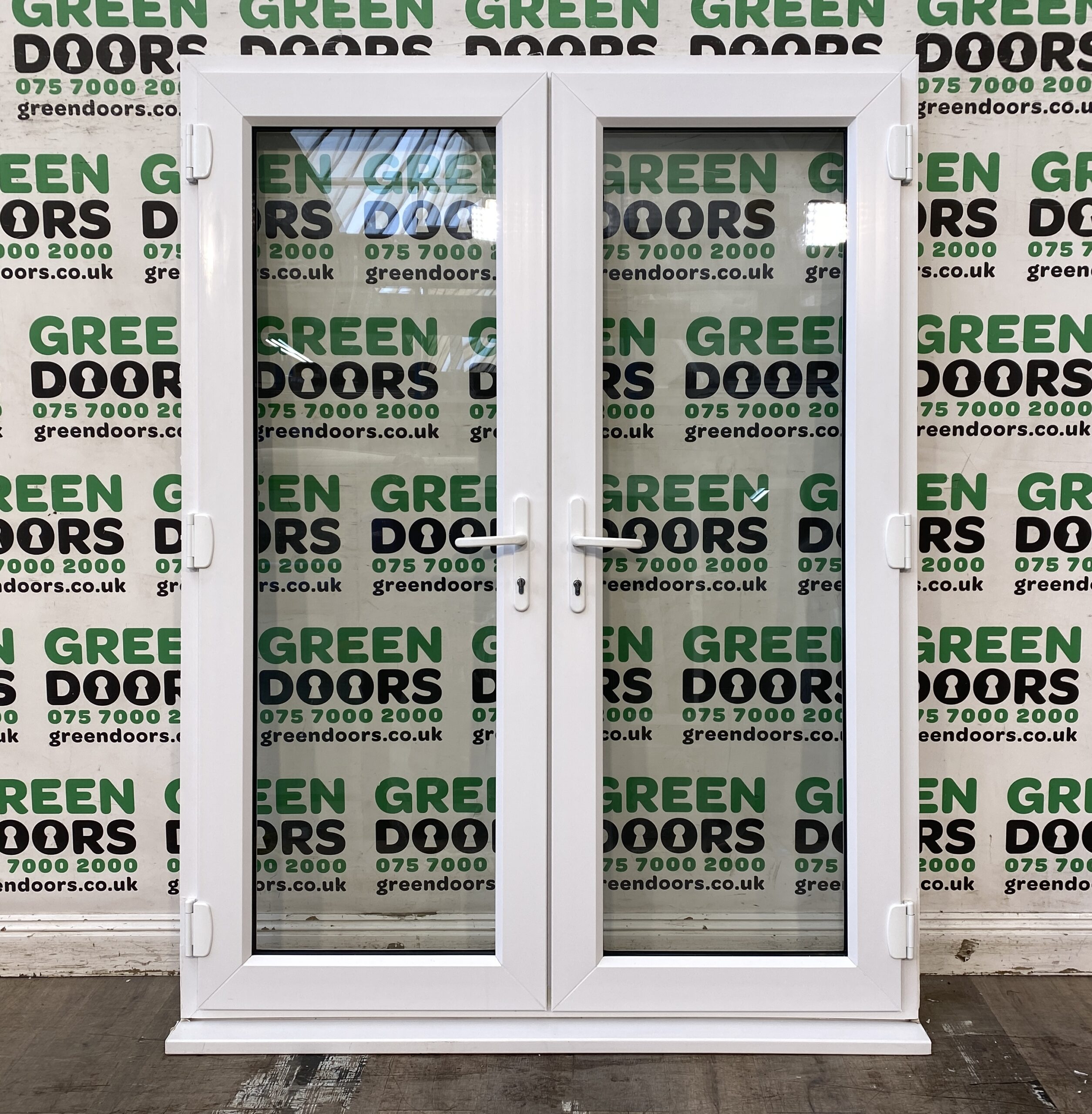 WIDE WHITE FRENCH DOORS UPVC PLASTIC DOUBLE GLAZED EXTERNAL PVCU EXTERIOR