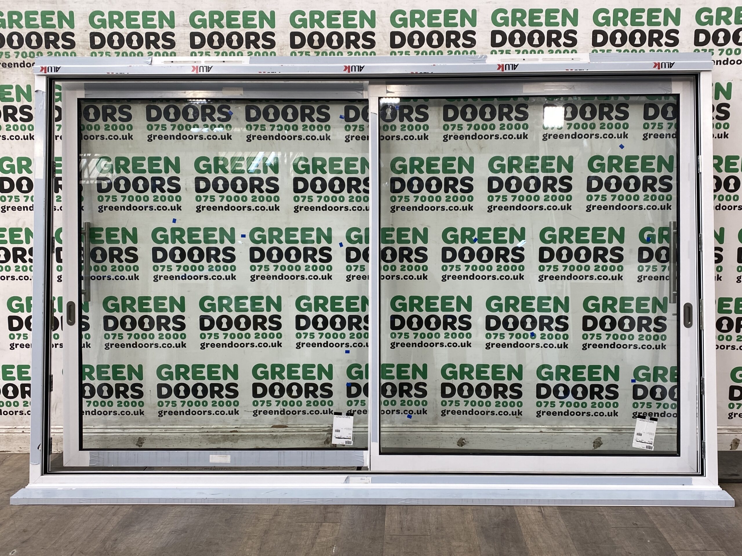 SHORT ALUMINIUM PATIO DOORS INLINE SLIDERS WHITE ULTRA THIN SLIM EXTERNAL NEW