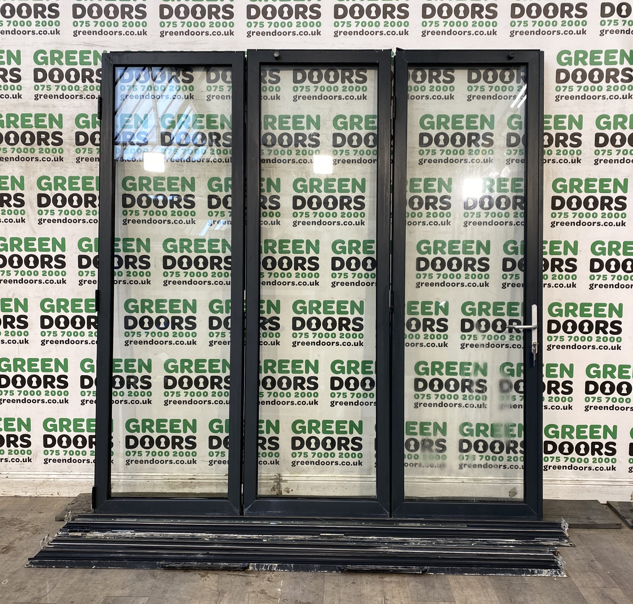 Grey Aluminium Bi-folding doors