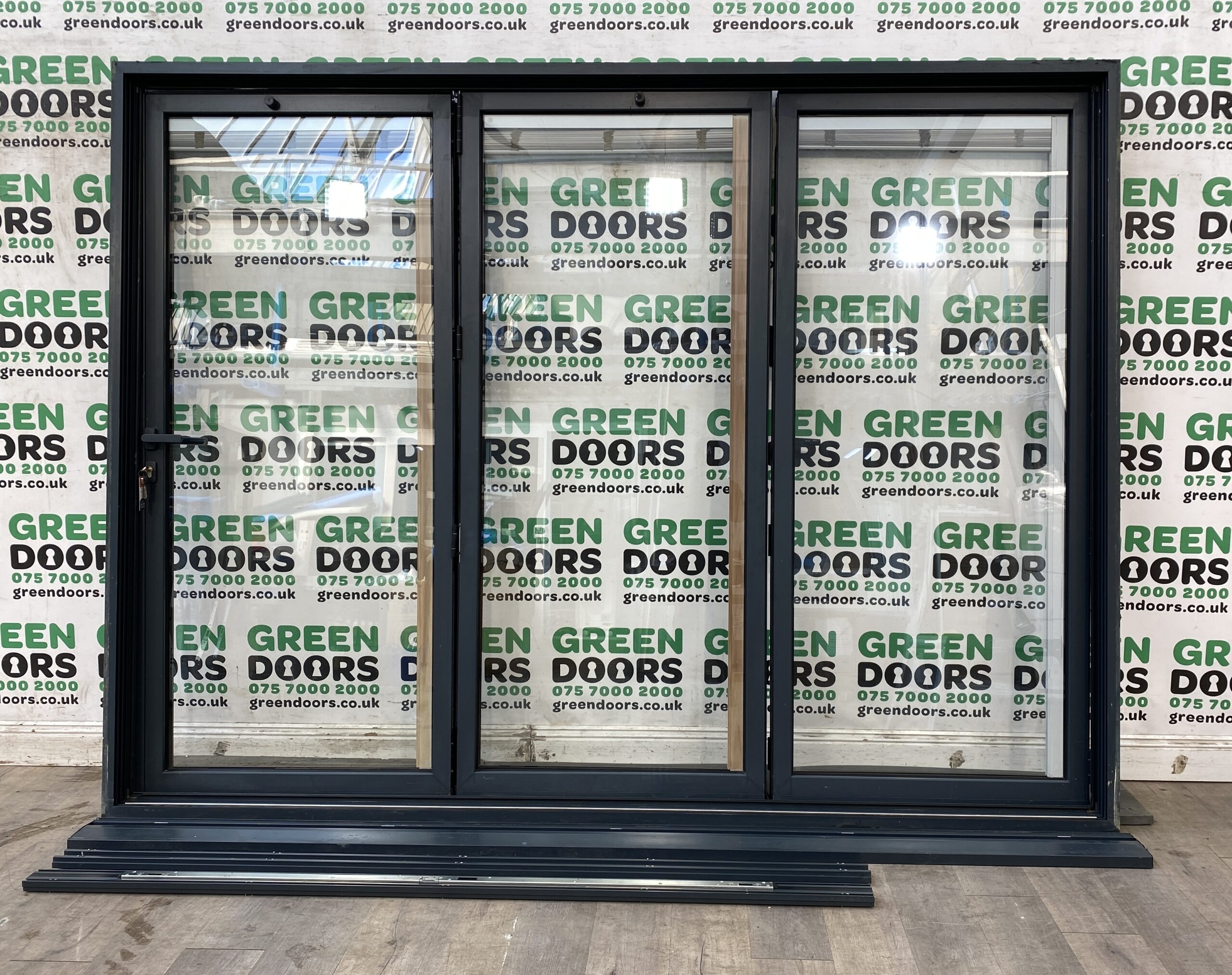 INTERNAL BLINDS BIFOLDING DOORS ANTHRACITE GREY ALUMINIUM CORTIZO EXTERNAL ALI