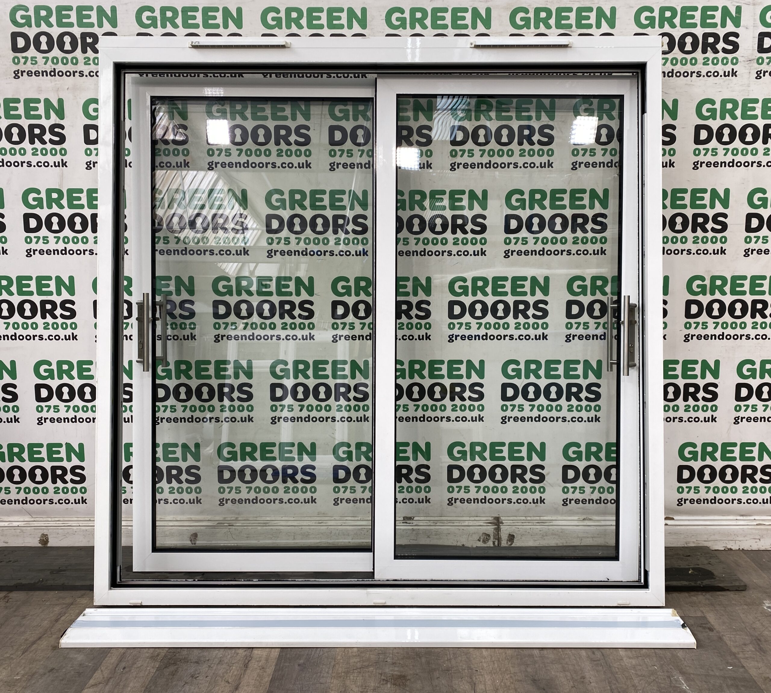 WHITE SLIDING PATIO DOORS EXTERNAL ALUMINIUM SLIDERS TWO PANE GLAZED ALI EXTERIO