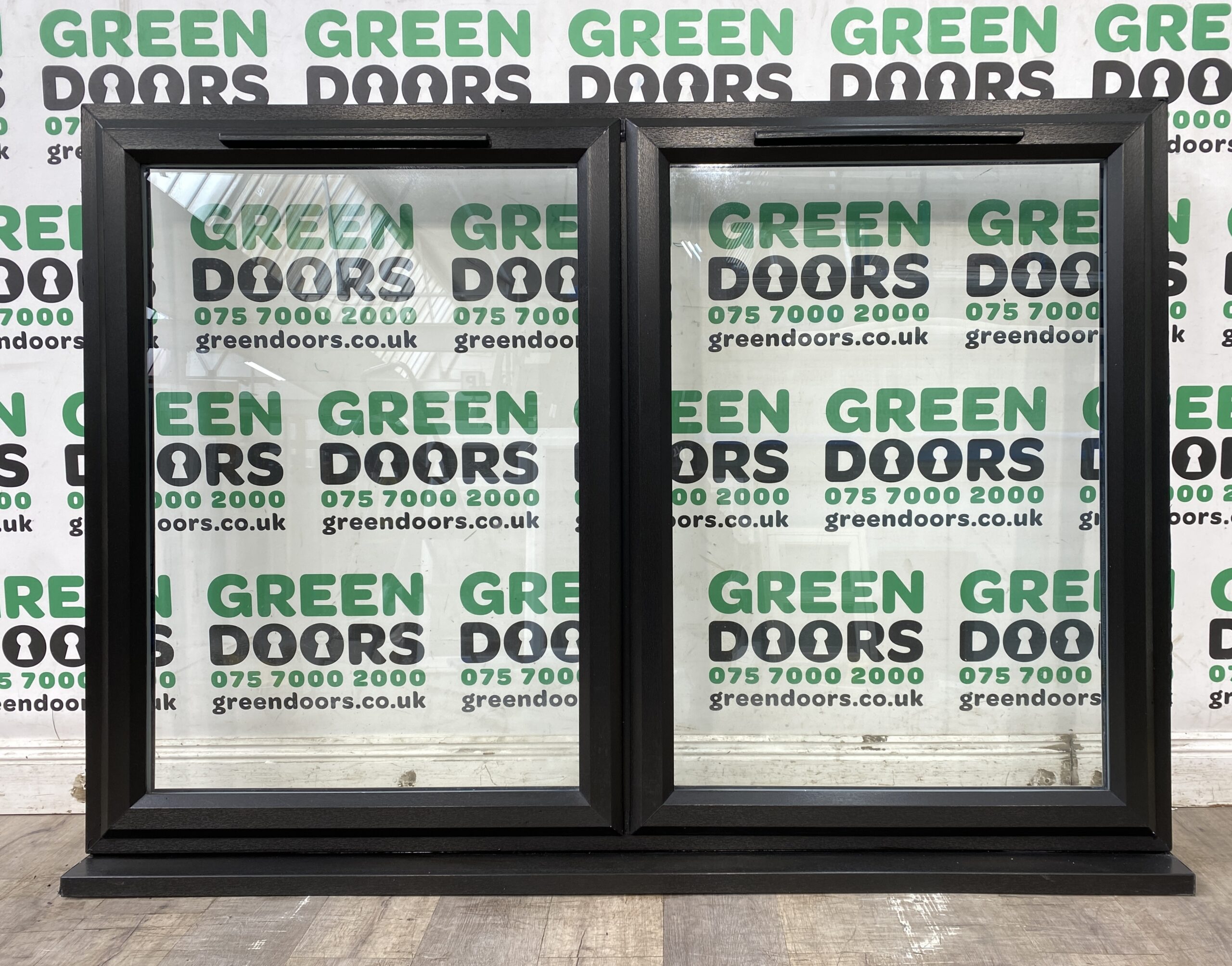 WIDE BLACK CASEMENT WINDOW UPVC EXTERNAL BIG DOUBLE GLAZED EXTERIOR TWO PANE