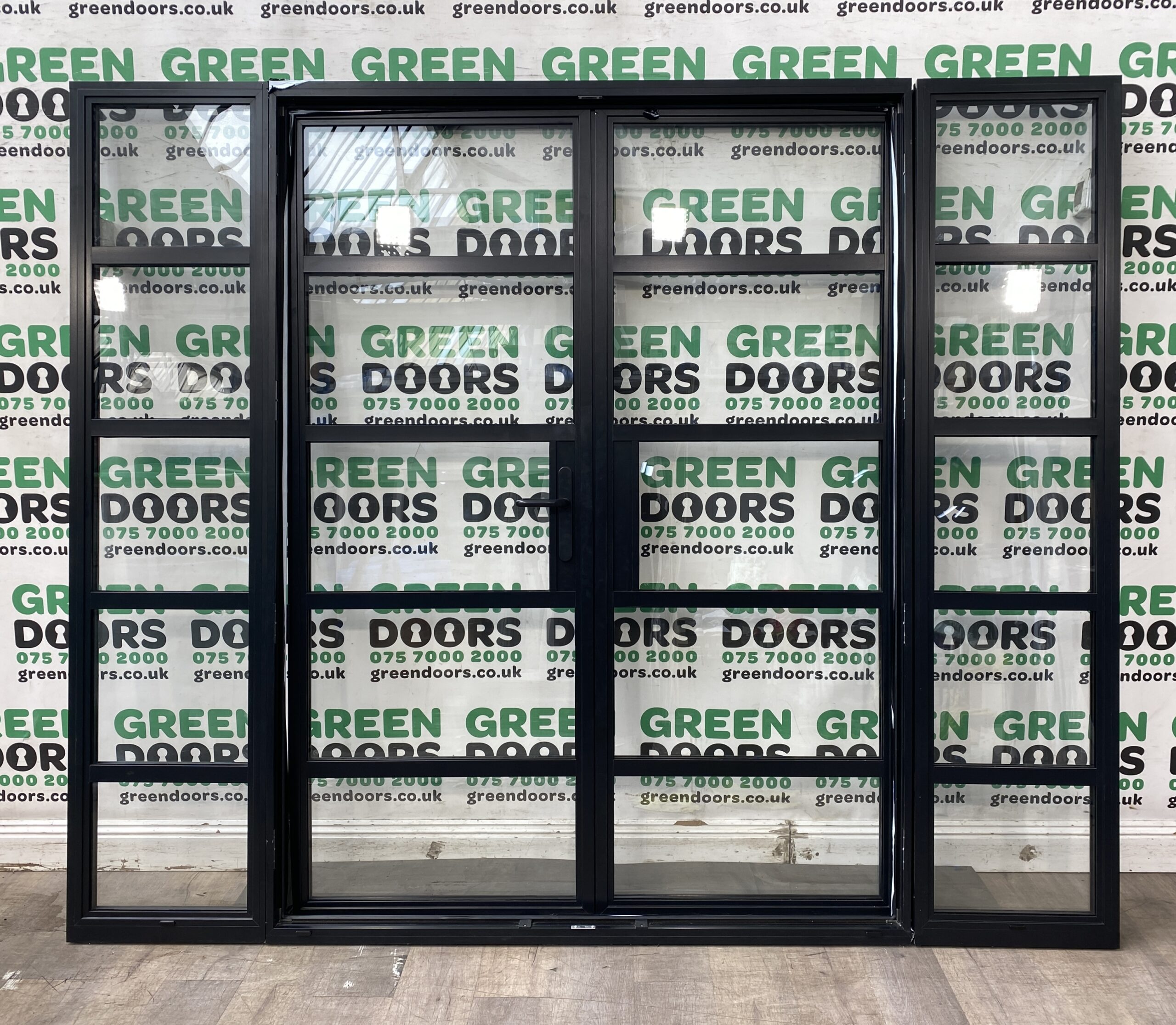 HERITAGE ALUMINIUM FRENCH DOORS CRITTALL SUNFLEX ASTRAGAL BARS EXTERNAL BLACK