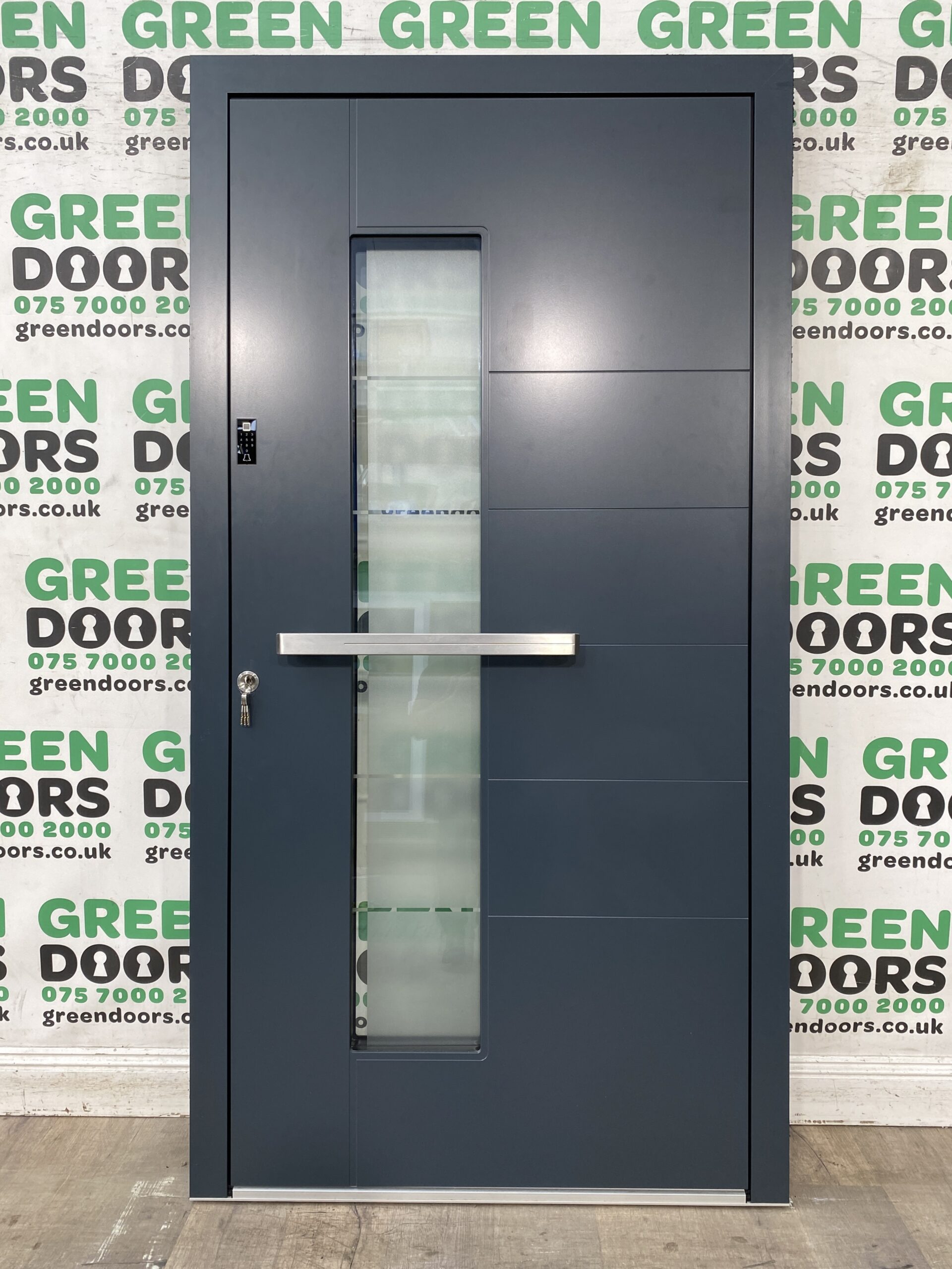 ALUMINIUM WIDE FRONT DOOR ANTHRACITE GREY ENTRANCE EXTERNAL MODERN EXTERIOR GLAS